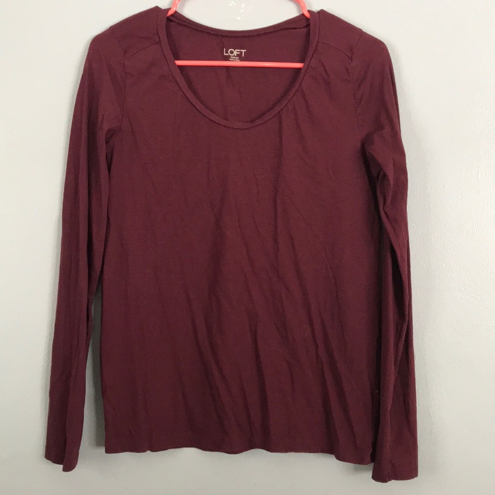 Loft maroon long sleeve shirt